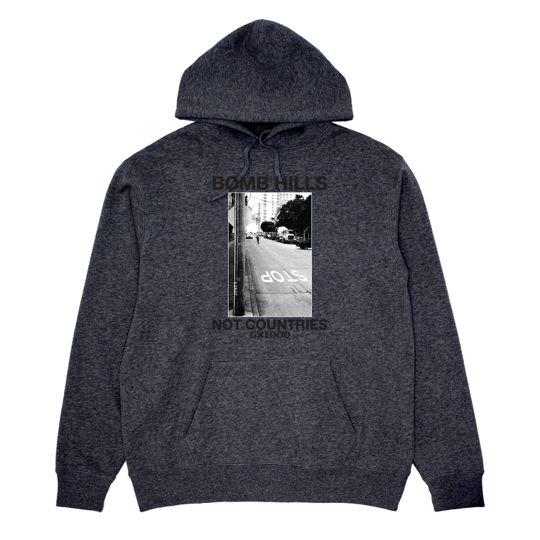 Gx1000 Bomb Hills Not Countries Charcoal/black Hd/swt L - Skateboard Sweatshirt