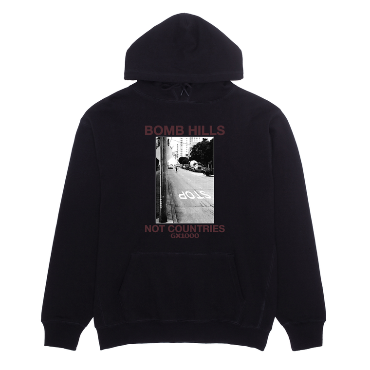 Gx1000 Bomb Hills Not Countries Black/burgundy Hd/swt L - Skateboard Sweatshirt