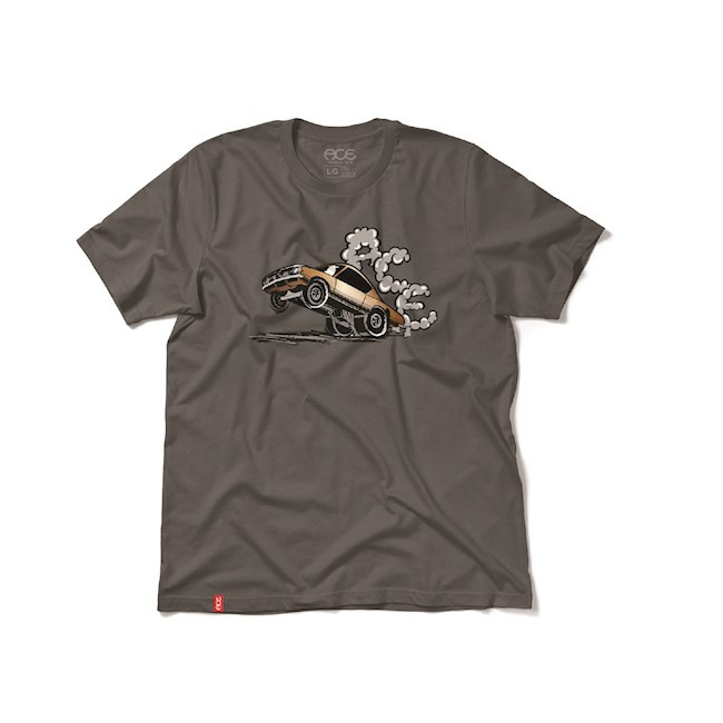 Ace Burnout Charcoal Ss M - Skateboard Tshirt