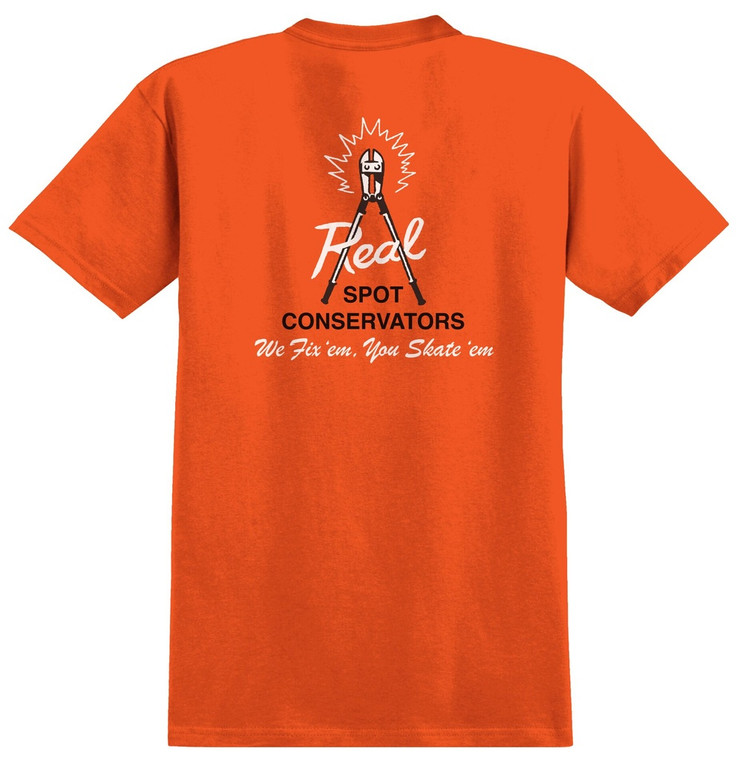 Real Spot Conservators Orange Ss M - Skateboard Tshirt