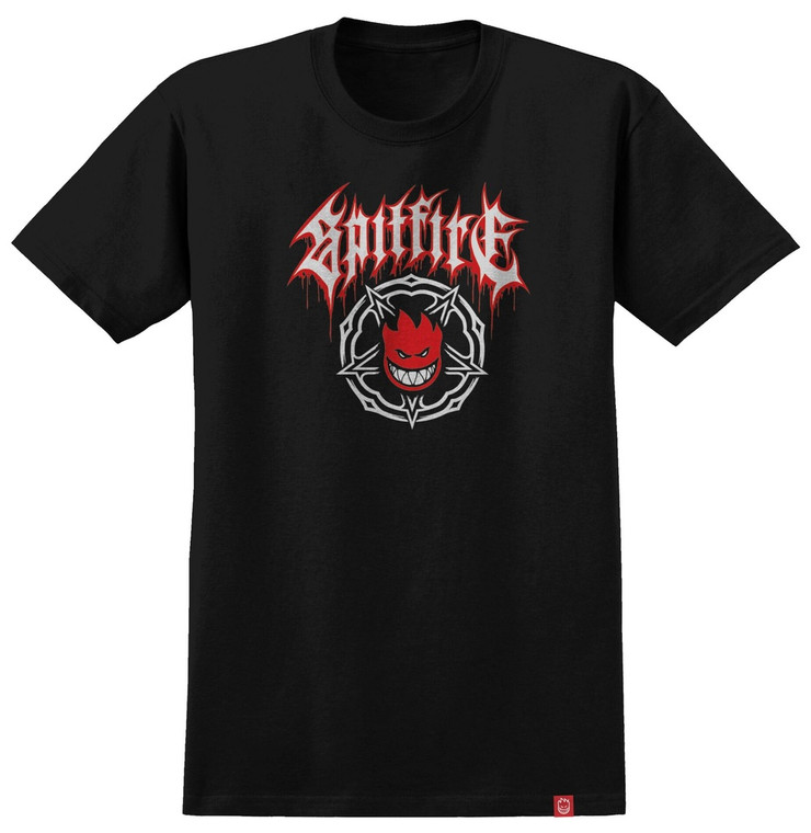 Spitfire Pentagram Drip Black Ss Xl - Skateboard Tshirt