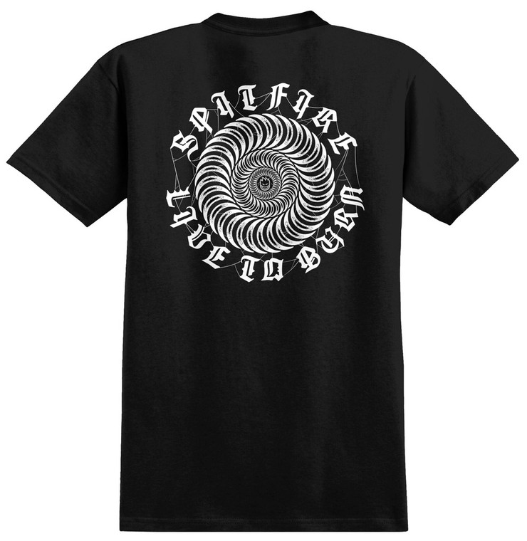 Spitfire Web Classic Black Ss S - Skateboard Tshirt