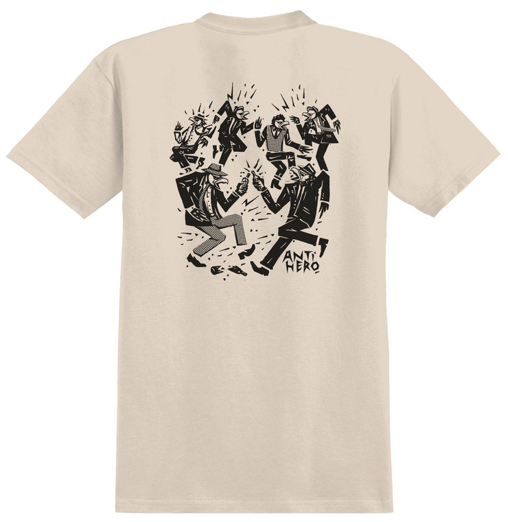 Anti-hero Ruder Bwoys Ringspun Bone/black Ss M - Skateboard Tshirt