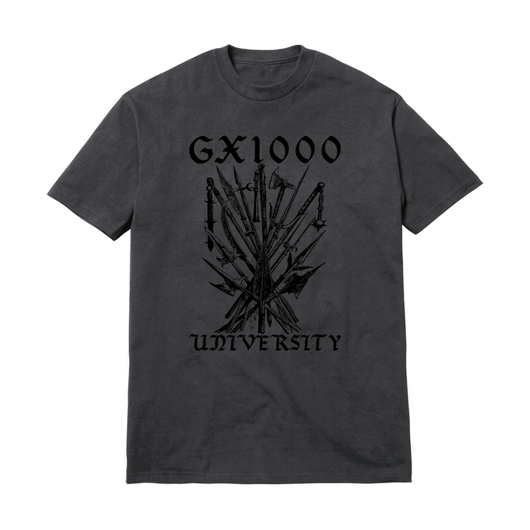 Gx1000 University Charcoal Ss L - Skateboard Tshirt