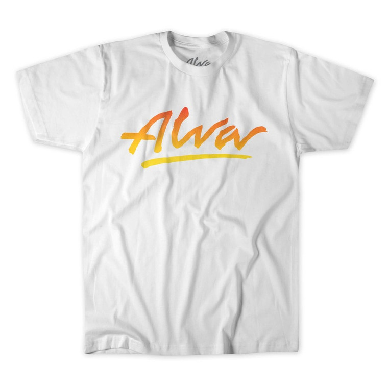 Alva Og Logo Flame Fade White Ss Xl - Skateboard Tshirt