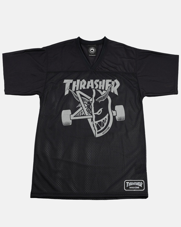 Thrasher X Spitfire Thrash & Burn Football Jersey Black Xxl