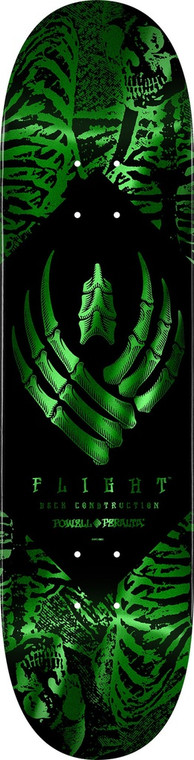 Powell Team Skeleton Green Foil Flight Deck 8.50 - Skateboard Deck