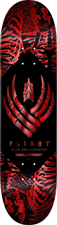 Powell Team Skeleton Red Foil Flight Deck 8.38 - Skateboard Deck