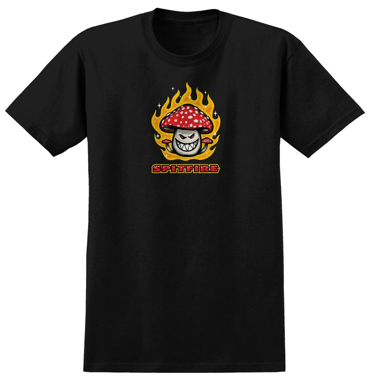 Spitfire Mushroom Bighead Black Ss S - Skateboard Tshirt