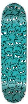 Meow Team Sticker Pile Teal Deck 8.00 - Skateboard Deck