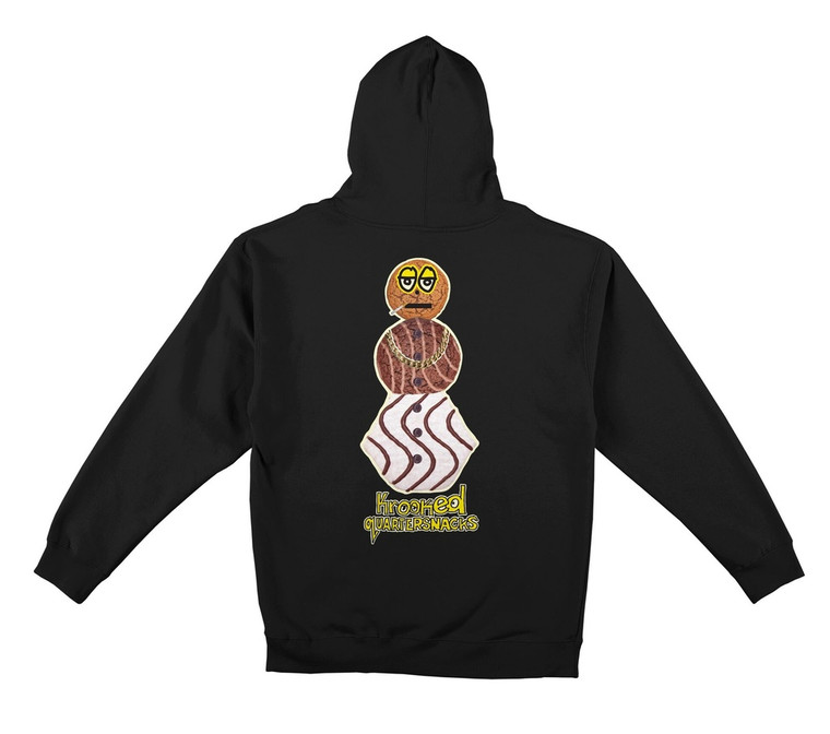 Krooked X Quartersnacks Snackman Black Hd/swt Xl - Skateboard Sweatshirt