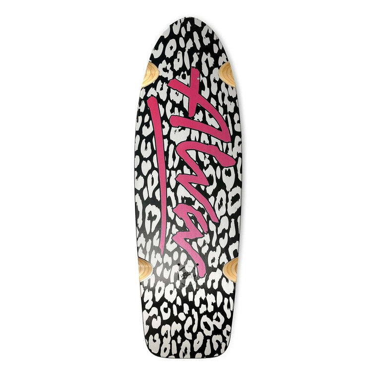 Alva 1979 Leopard Silver/black/metallic Magenta Shaped Wheel Wells Deck 9.25 X 30.0 - Skateboard Deck
