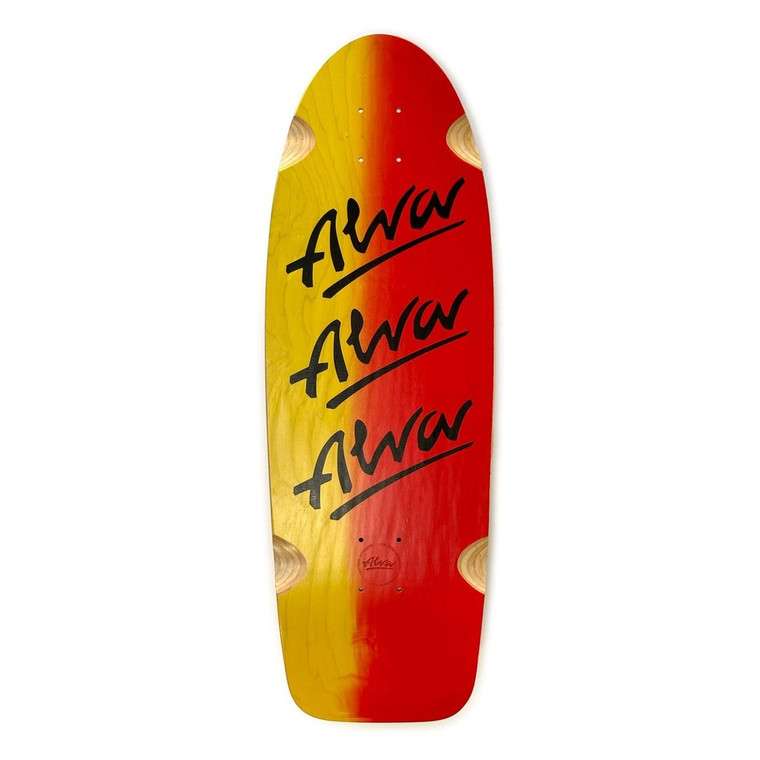 Alva Tri-logo Pig Fruit Fade Shaped Wheel Wells Deck 10.0 X 30.0 - Skateboard Deck