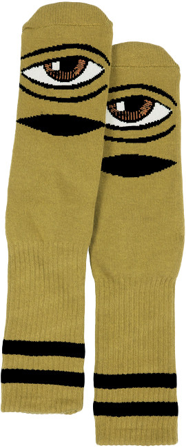 Toy Machine Sect Eye Socks Mustard - Skateboard Socks