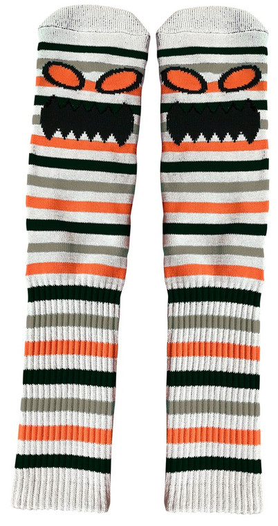 Toy Machine Monster Face Mini Stripes Socks Grey - Skateboard Socks