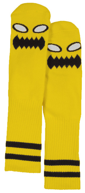 Toy Machine Monster Face Socks Yellow - Skateboard Socks