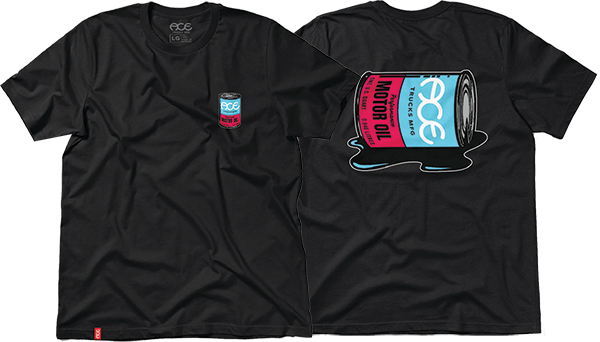 Ace Trucks - Oil Spill Ss M-black - Skateboard Tshirt