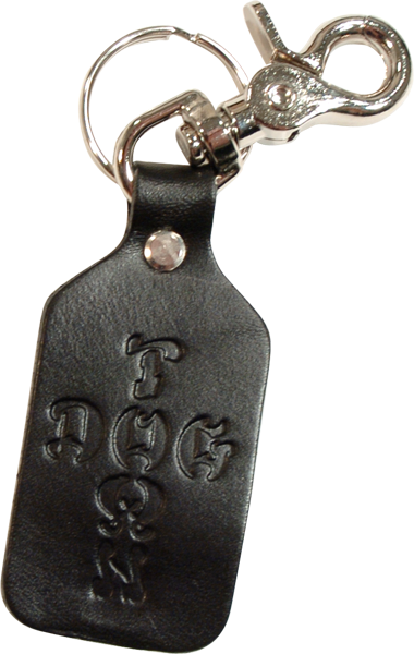 Dogtown - Cross Letters Leather Clip On Keychain