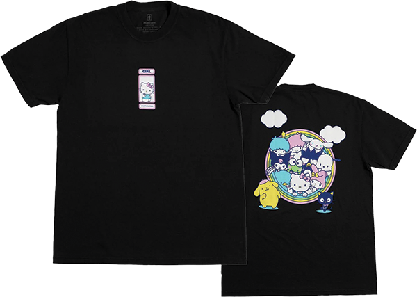 Girl - Rainbow Circle Ss Xl-black - Skateboard Tshirt