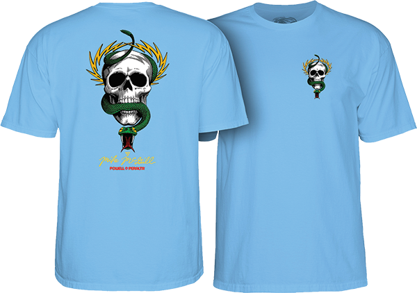 Powell Peralta - Mcgill Skull And Snake Ss L-carolina Blue - Skateboard Tshirt