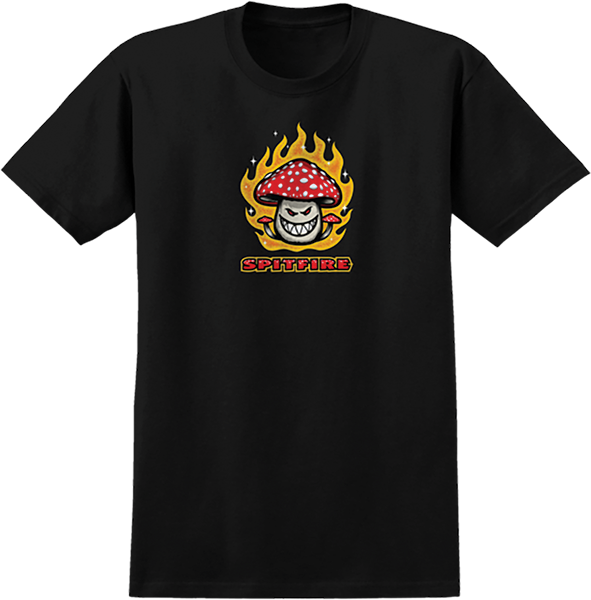 Spitfire - Mushroom Bighead Ss L-black/red - Skateboard Tshirt