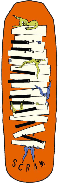 Scram Logan Synth Goblin Shaped Deck 9.50 X 31.50 - Skateboard Deck