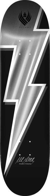 Powell Mike Vallely Lightning Bolt Silver Foil Flight Deck 8.75 - Skateboard Deck