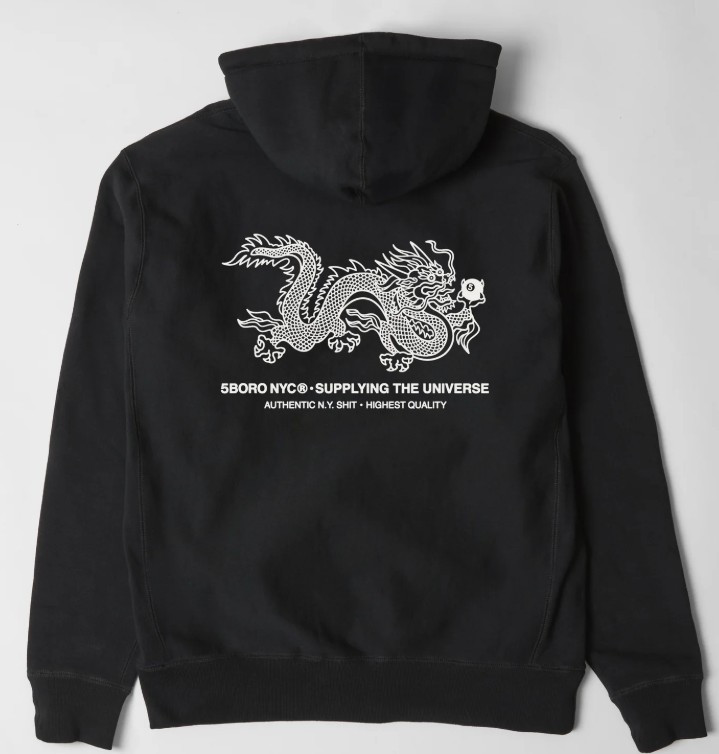 5 Boro 5ball Dragon Black Hd/swt M - Skateboard Sweatshirt