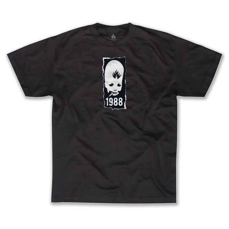 Black Label Thumbhead Torn Black Ss L - Skateboard Tshirt