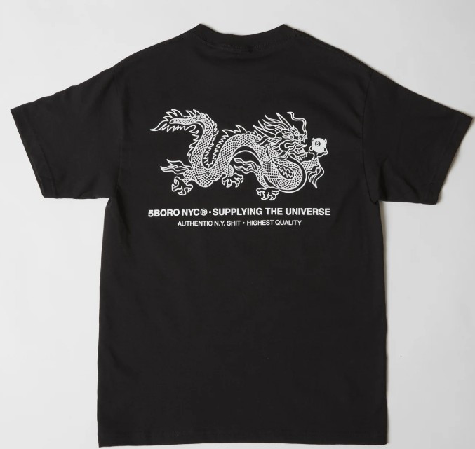 5 Boro 5ball Dragon Black Ss Xl - Skateboard Tshirt
