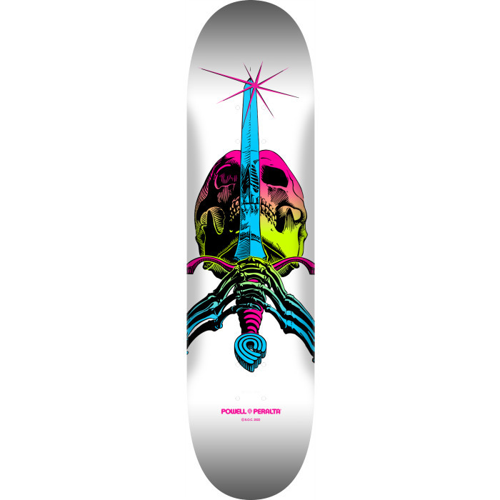 Powell Team Skull & Sword Lime Fade/white Deck 9.00 - Skateboard Deck