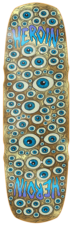 Heroin Team Seeing Double Mutated Gold Shaped Deck 9.5 - Skateboard Deck