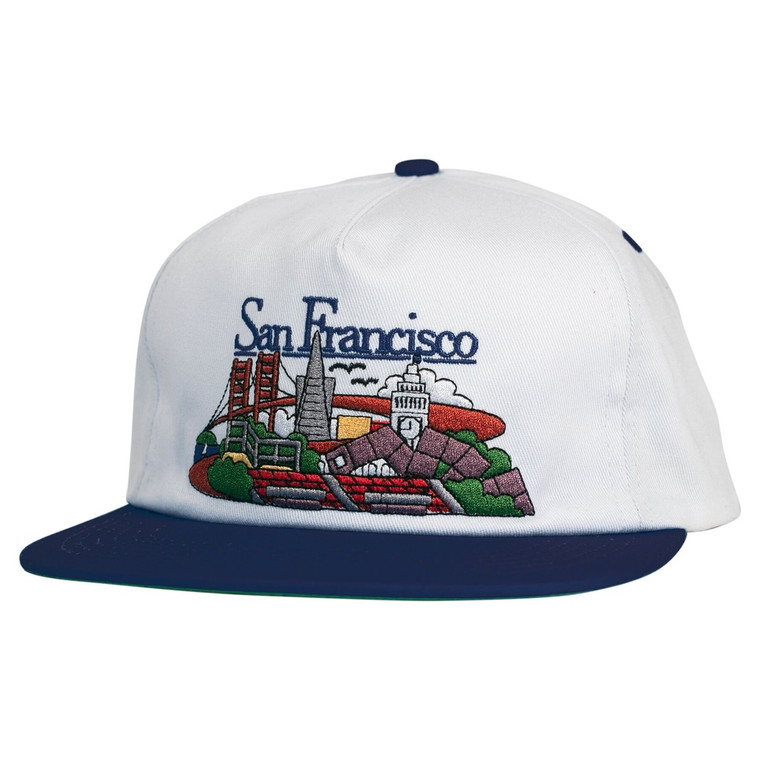 Real Sfc Snapback Hat White/navy - Skateboard Hat