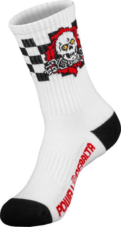 Powell Ripper Checker Stripes Red/black White Socks - Skateboard Socks