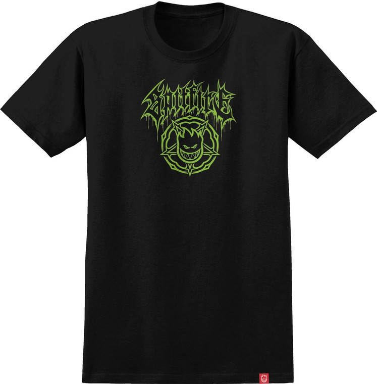 Spitfire Basic Pentagram Black/green Ss Xl - Skateboard Tshirt