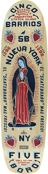 Fiveboro - Cinco Barrios Cruiser Deck-8.0x31.5 Natural - Skateboard Deck