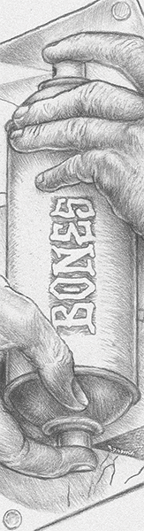 Bones Wheels - Wheels Grip Sheet 9x33 Spraying Hands White - Skateboard Grip Tape