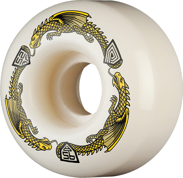 Powell Peralta - Df V1 Yellow Dragon 95a 52/31mm Wht - Skateboard Wheels (Set Of Four)