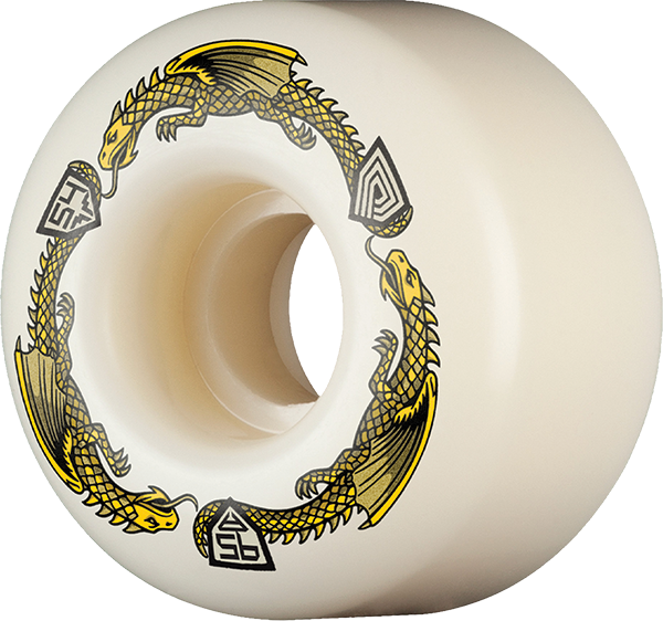 Powell Peralta - Df V4 Yellow Dragon 95a 54/34mm Wht - Skateboard Wheels (Set Of Four)