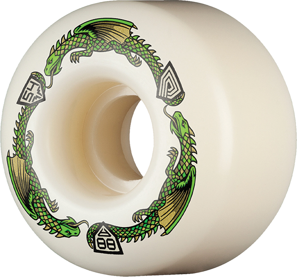 Powell Peralta - Df V4 Green Dragon 88a 54/34mm Wht - Skateboard Wheels (Set Of Four)