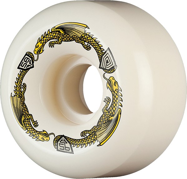Powell Peralta - Df Rb2 Yellow Dragon 95a 58/33mm Wht - Skateboard Wheels (Set Of Four)