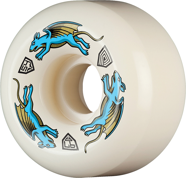 Powell Peralta - Df Nano Rat Blue Dragon 97a 54/34mm Wht - Skateboard Wheels (Set Of Four)