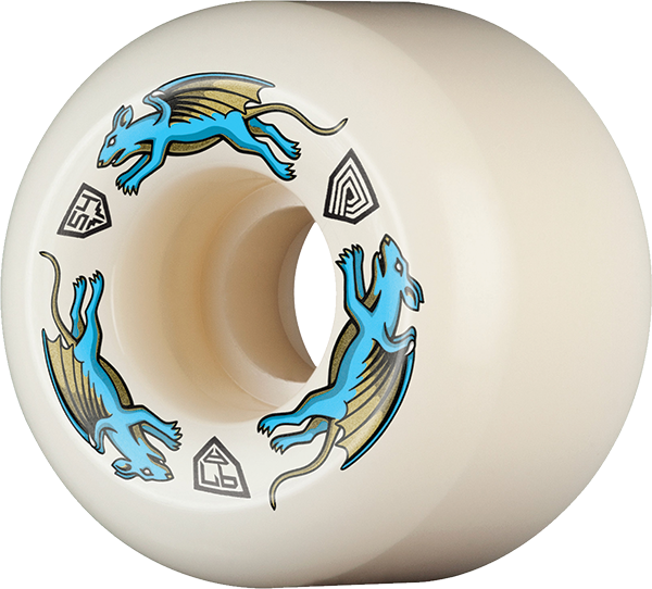Powell Peralta - Df Nano Rat Blue Dragon 97a 54/39mm Wht - Skateboard Wheels (Set Of Four)
