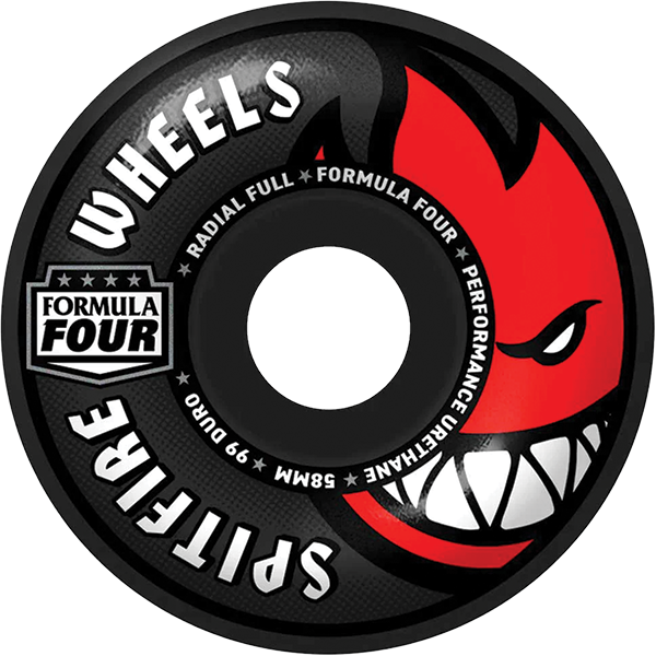 Spitfire - F4 99a Radial Full Colors 58mm Black - Skateboard Wheels (Set Of Four)