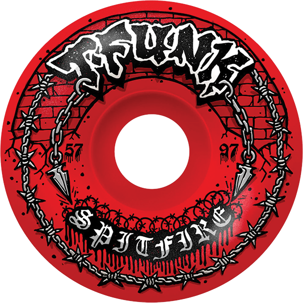 Spitfire - Funkhouser F4 97a Radial Full Raw 57mm Red - Skateboard Wheels (Set Of Four)