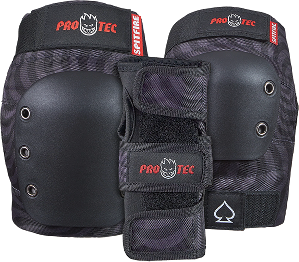 Pro Tec - Junior 3 Pack Open Back Ym-spitfire Blk Swl - Skateboard Pads
