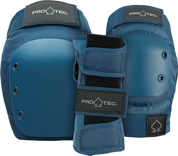 Pro Tec - Adult 3 Pack Open Back L-blue - Skateboard Pads