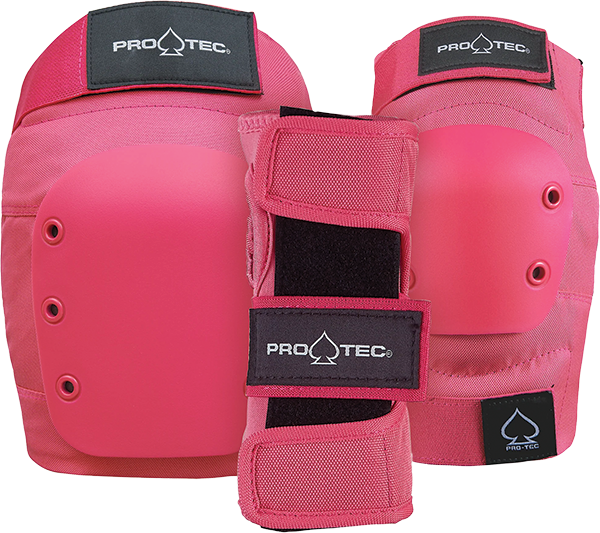 Pro Tec - Adult 3 Pack Open Back M-pink - Skateboard Pads