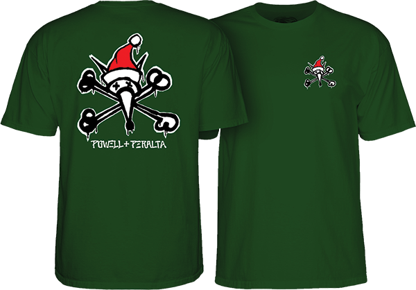 Powell Peralta - Rat Bones Holiday 25 Ss Xl-green - Skateboard Tshirt