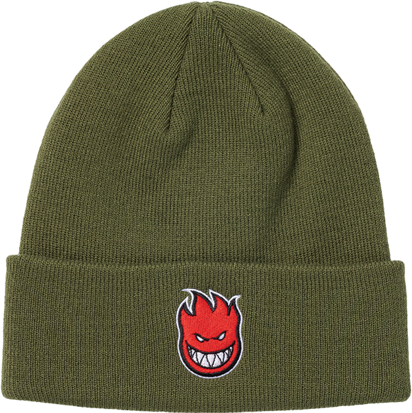 Spitfire - Bighead Fill Cuff Beanie Olive/red - Skateboard Beanie